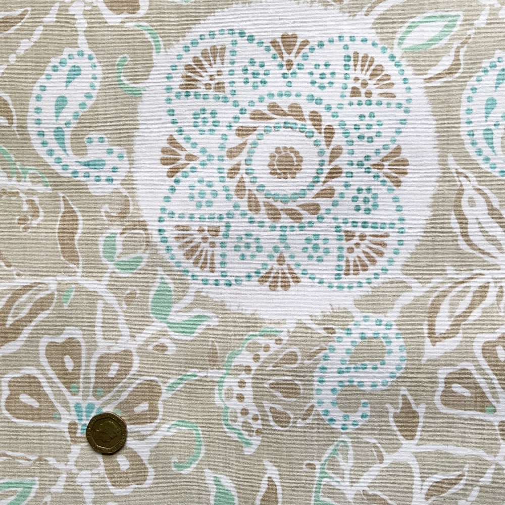 Ditsy Daisy Extra Wide Oilcloth in Aqua